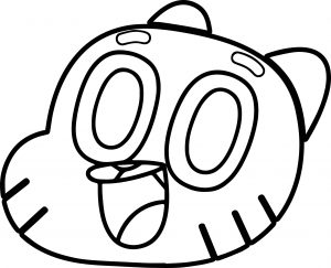 Gumball Face Coloring Pages
