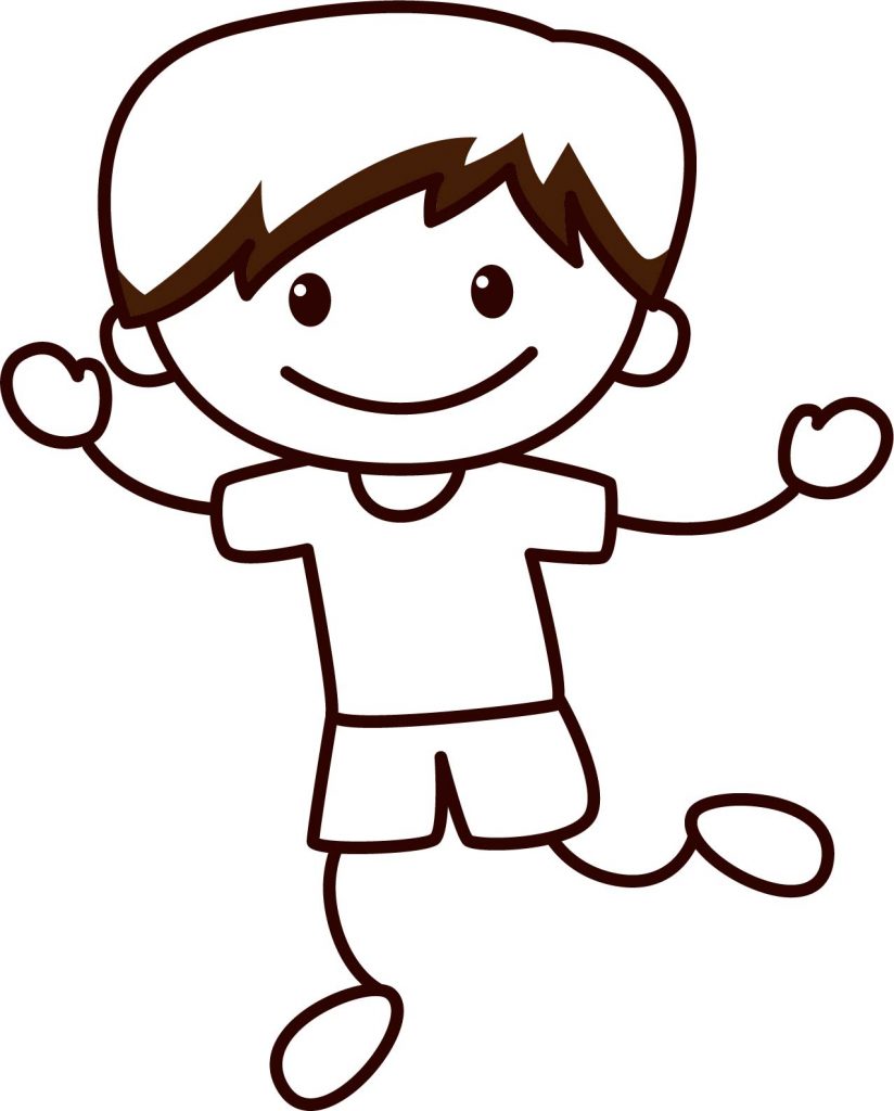 Happy Children Boy Coloring Page - Wecoloringpage.com