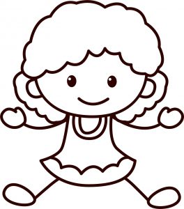 Happy Children School Small Girl Coloring Page