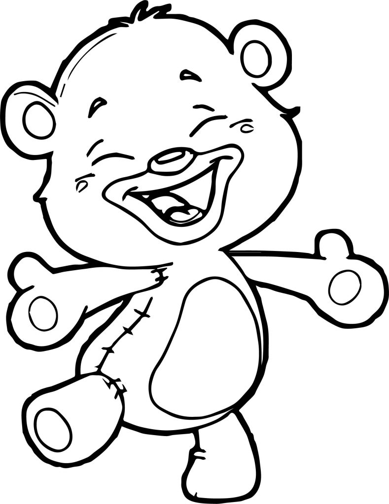 Happy Small Bear Coloring Page - Wecoloringpage.com