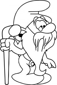 Old Smurf Coloring Page