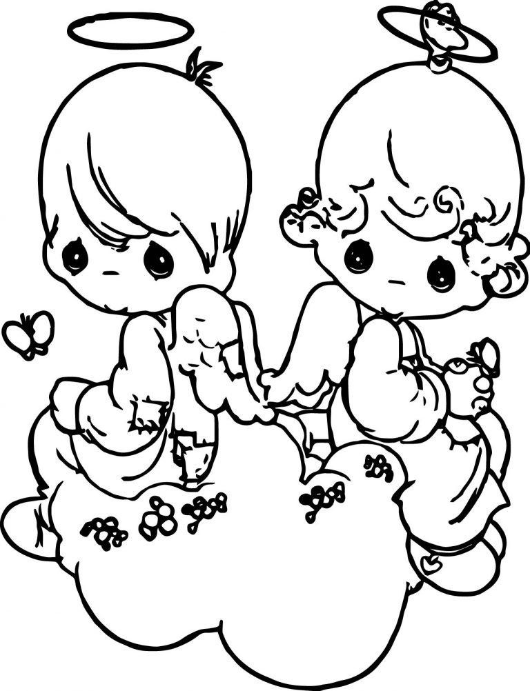 Precious Moments On Heart Coloring Pages - Wecoloringpage.com