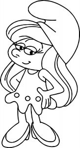 Smurfette Cartoon Smurf Coloring Page
