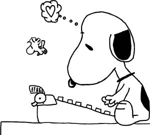 Snoopy Birthday Gift For Mom Coloring Page
