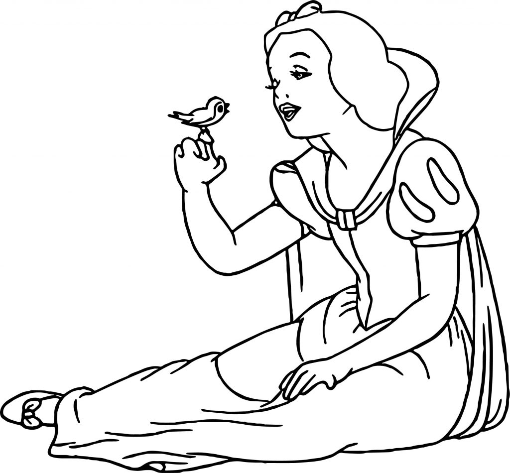 Snow White Talking Bird Coloring Page – Wecoloringpage.com