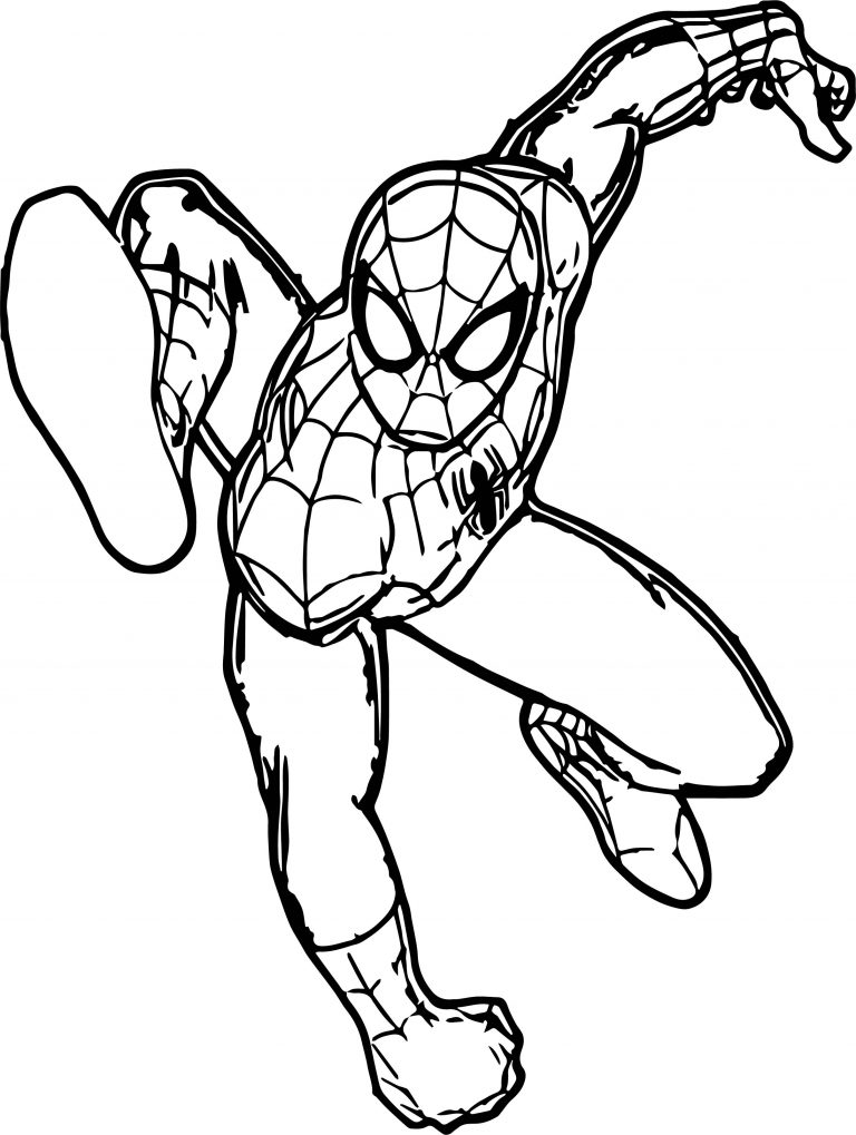 Spiderman Leap Spider Man Coloring Page - Wecoloringpage.com