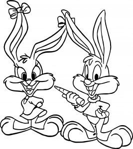 Warner Bros Baby Looney Girl And Boy Kids Tunes Coloring Page
