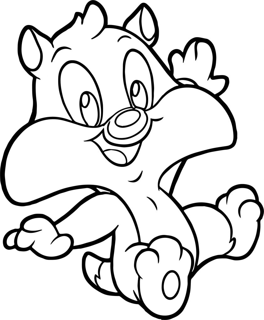 Warner Bros Baby Looney Tunes Cat Sylvester Kids Coloring Page ...