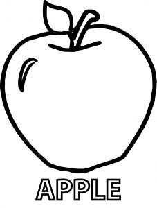Apple Text And Apple Coloring Pages