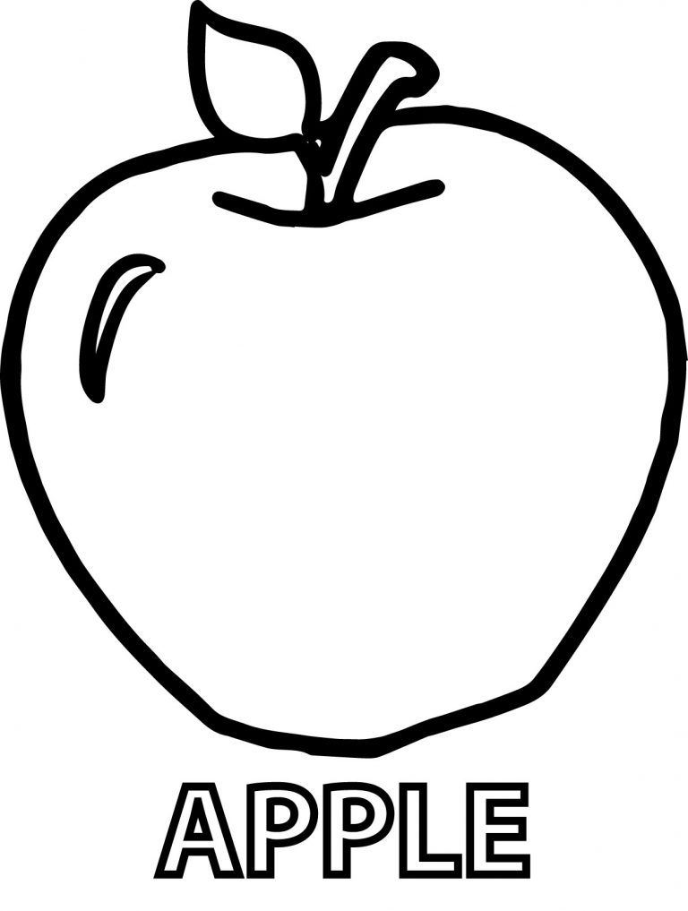 Apple Text And Apple Coloring Pages - Wecoloringpage.com