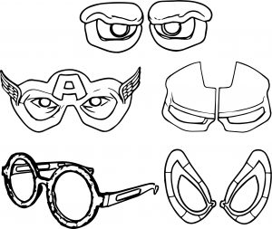 Avengers Eye Mask Coloring Page