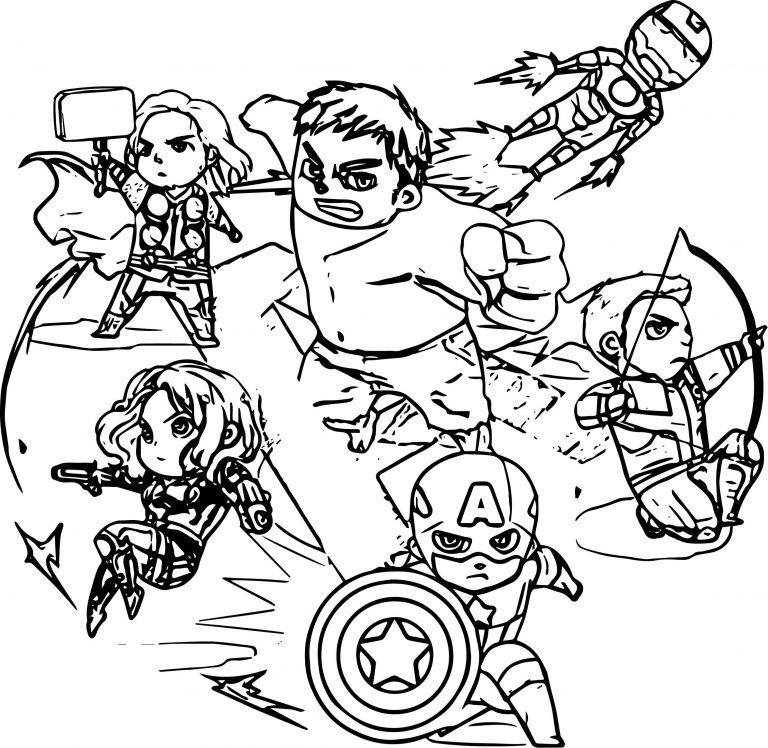 Avengers Fight Time Coloring Page - Wecoloringpage.com