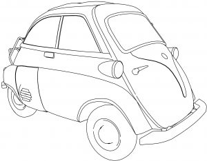 BMW Isetta 250 Car Cute Coloring Page