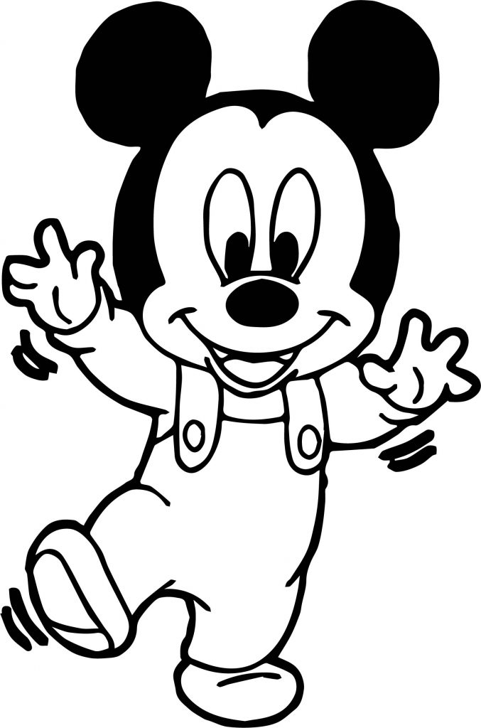 Baby Mickey Balance Coloring Page   Wecoloringpagecom | Coloriage