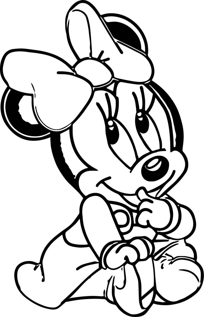 Baby Mickey Friends Minnie Think Coloring Page - Wecoloringpage.com