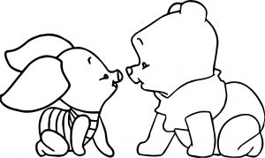 Baby Piglet Winnie The Pooh Crawling Coloring Page
