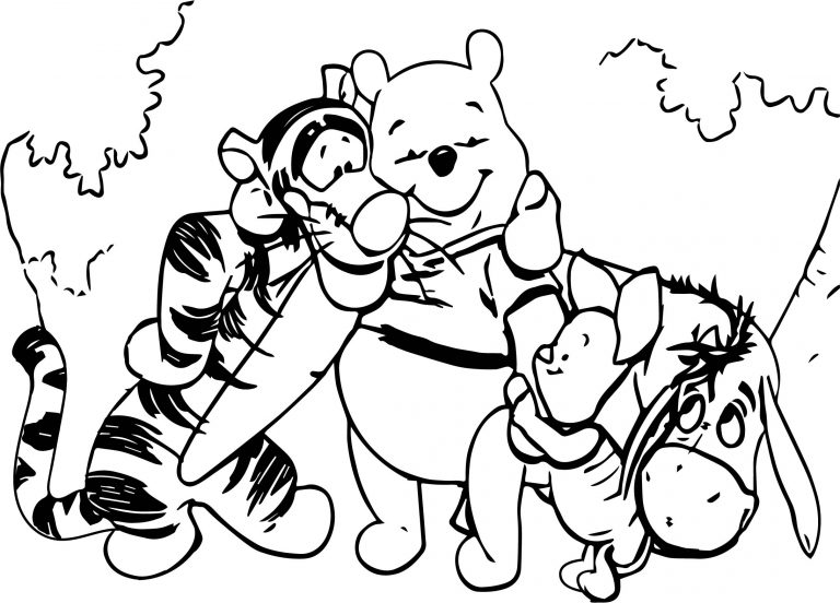 Baby Piglet Winnie The Pooh Friends Together Coloring Page ...