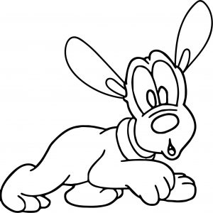 Baby Pluto Listen Coloring Page