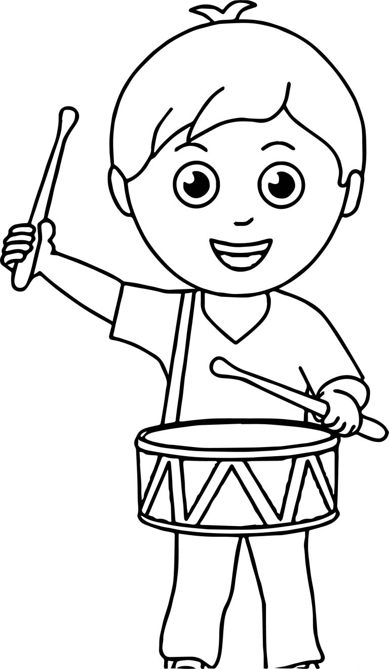 Boy Band Drum Coloring Page - Wecoloringpage.com