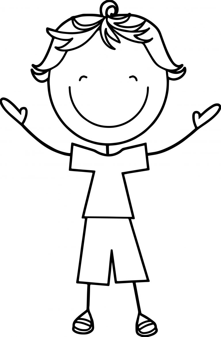 Boy Hello Coloring Page - Wecoloringpage.com