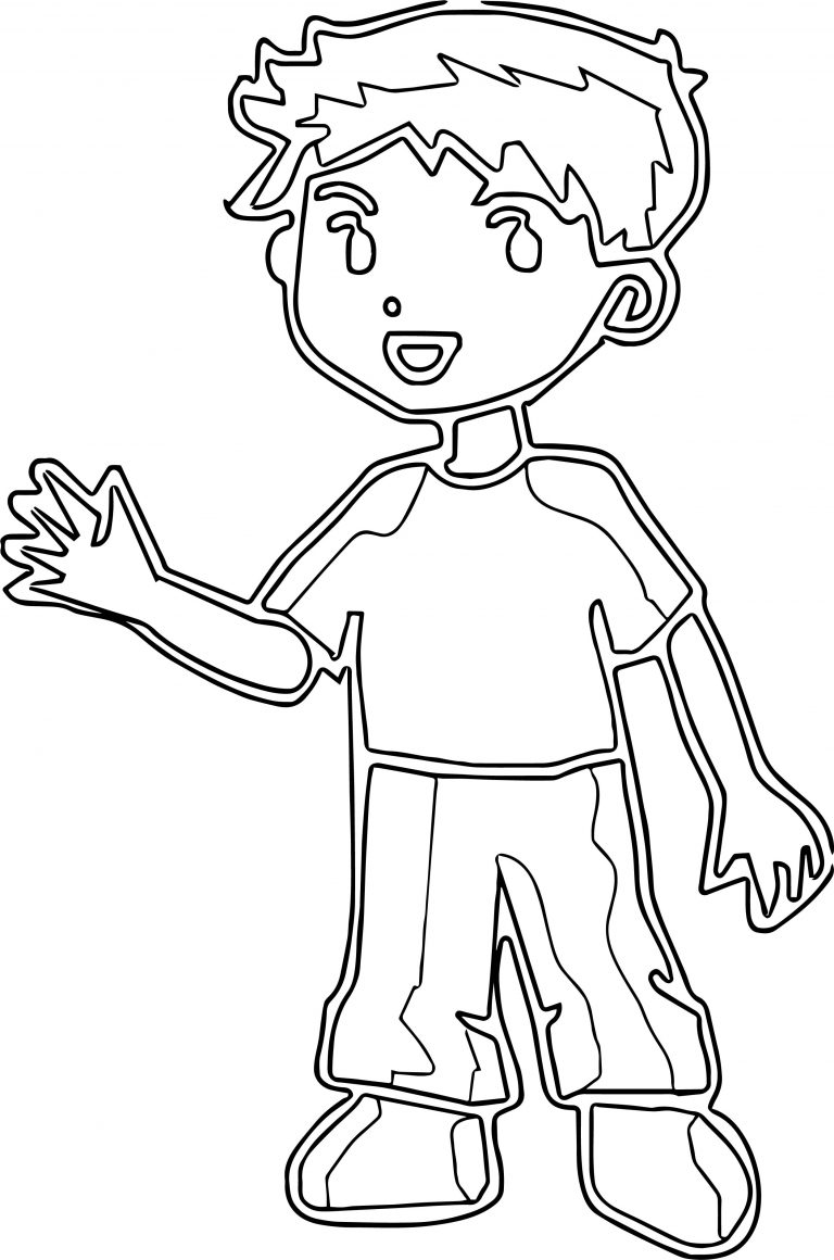 Line Coloring Age Boy Outline Line Coloring Page - Wecoloringpage.com