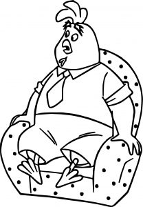 Buck Cluck Staying On The Sofa Coloring Pages