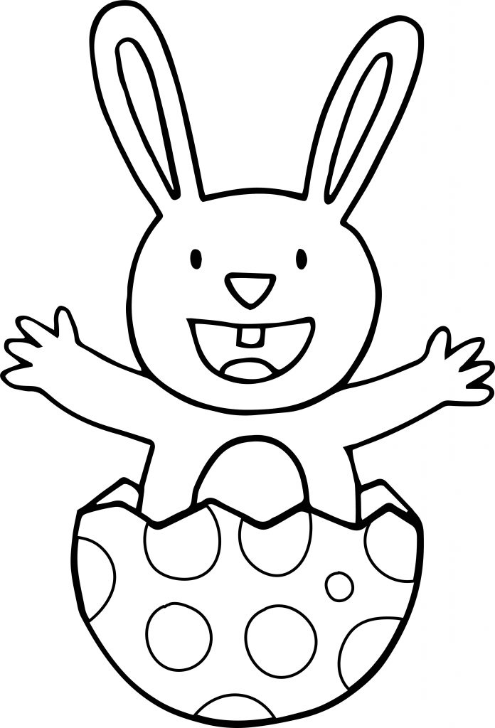 Bunny Easter Egg Broken Coloring Page - Wecoloringpage.com