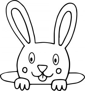Bunny In Hole Coloring Page