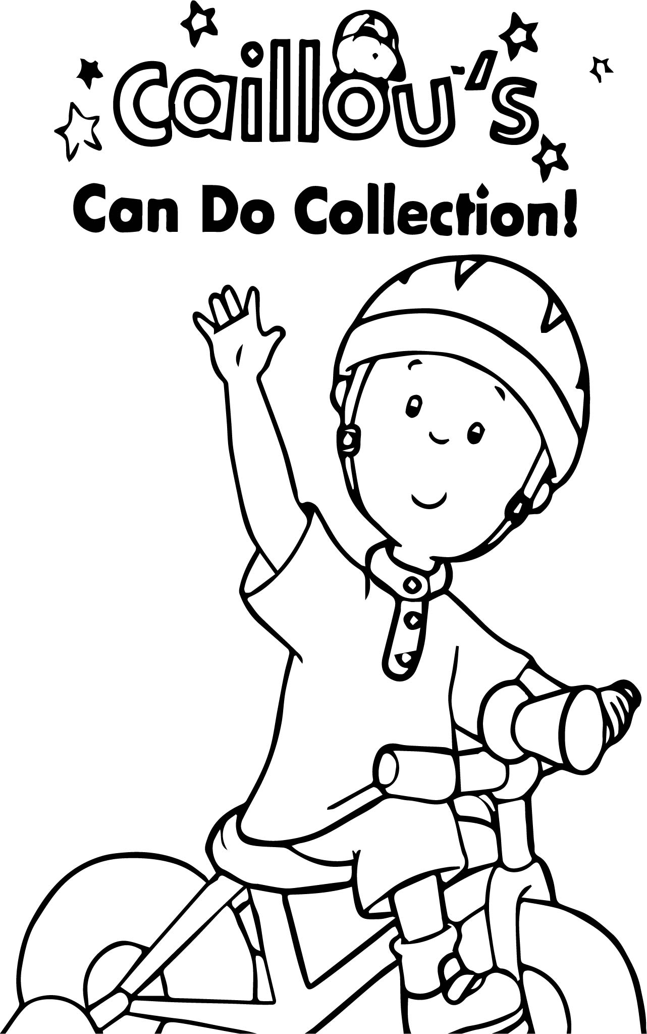 Caillou Bicycle Collection Coloring Page