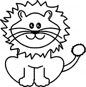 Calm Cute Lion Coloring Page