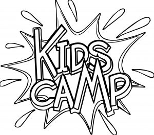 Camping Kids Camp Text Coloring Page