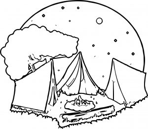 Camping Night Coloring Page