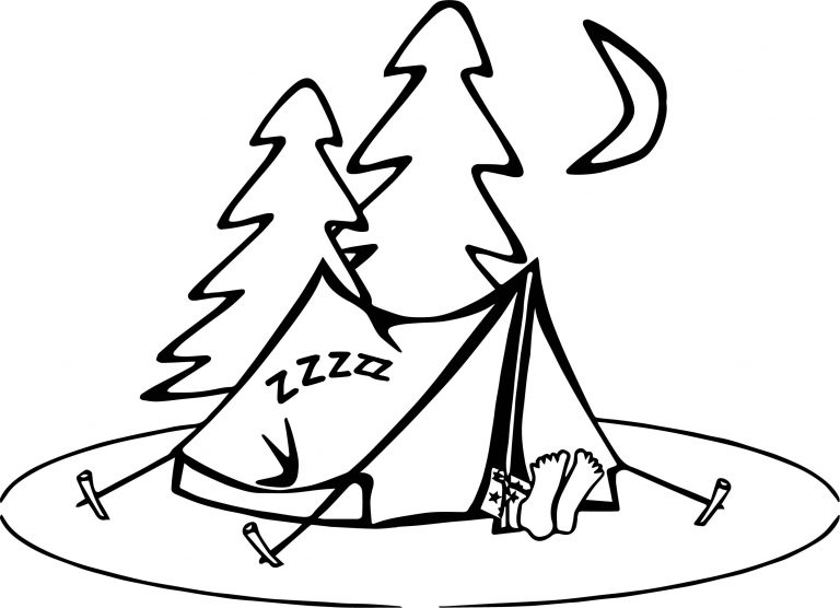 Camping Sleeping Coloring Page - Wecoloringpage.com