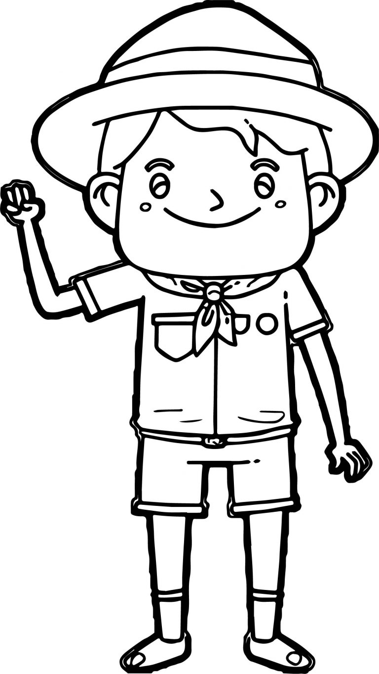 Cartoon Boy Scout Meals Free Camping Coloring Page | Wecoloringpage.com