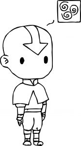 Chibi Aang Colored Pitlover Avatar Aang Coloring Page