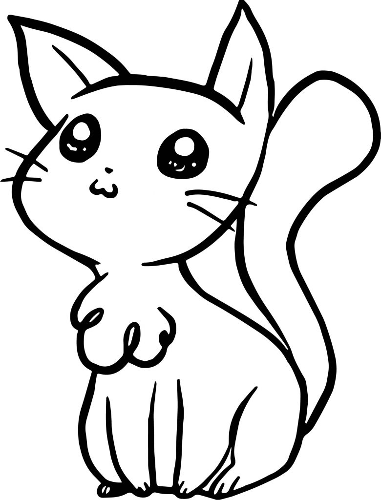 Chibi Cat Coloring Pages | Wecoloringpage.com