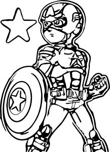 Children Captain America Coloring Page