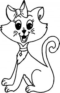 Cute Girl Cat Coloring Page