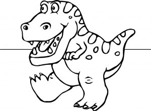 Dinosaur Cartoon Funny Coloring Page
