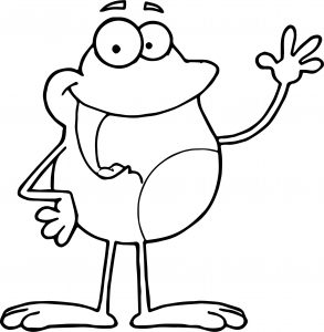 Frog Hello Coloring Page