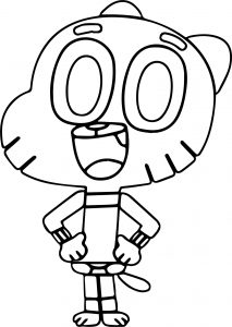 Gumball Front View Coloring Page