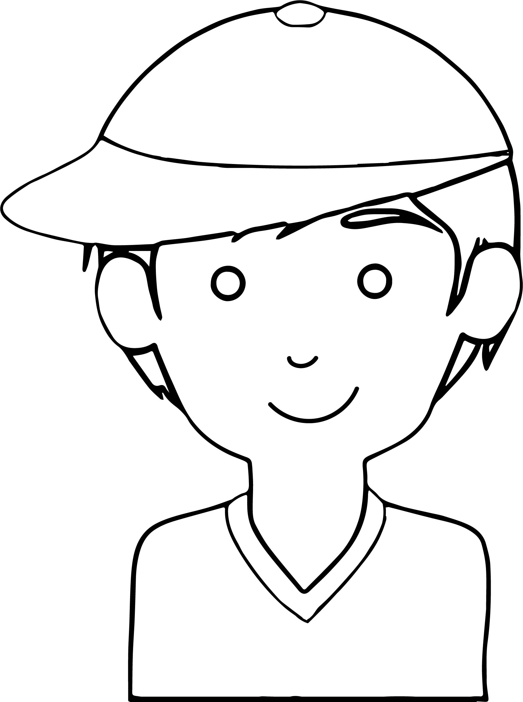Hat Boy Coloring Page - Wecoloringpage.com