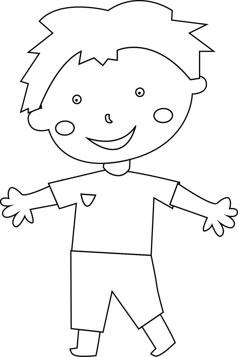 Hello Child Boy Coloring Page | Wecoloringpage.com