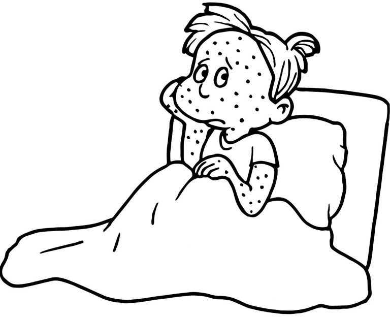 Ill Girl Measles Coloring Page - Wecoloringpage.com