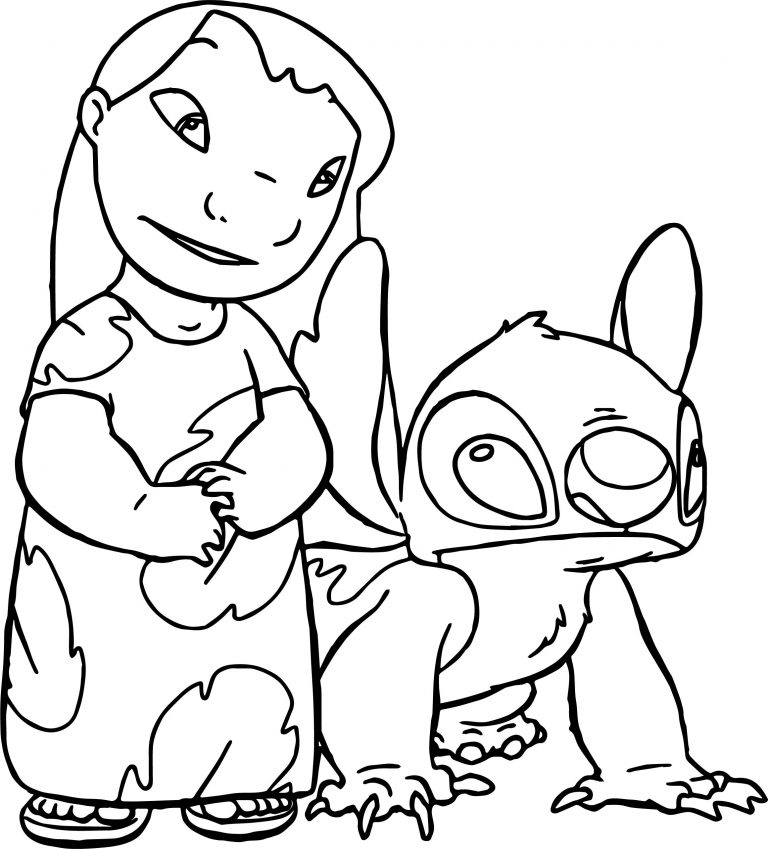 Lilo And Stitch Together Coloring Page | Wecoloringpage.com