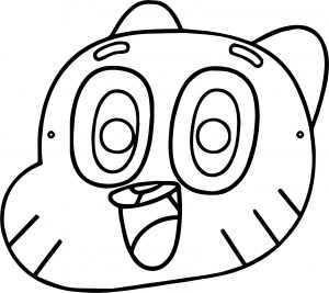Mask Gumball Party Children Coloring Page