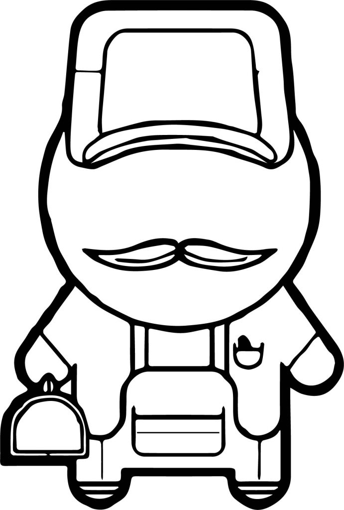 Mechanic Character Coloring Page | Wecoloringpage.com