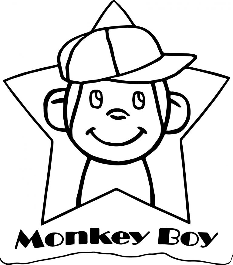 Monkey Boy Happy Star Coloring Page - Wecoloringpage.com