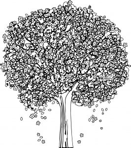 New Spring Tree Coloring Page