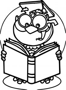 Read A Book Owl Coloring Page